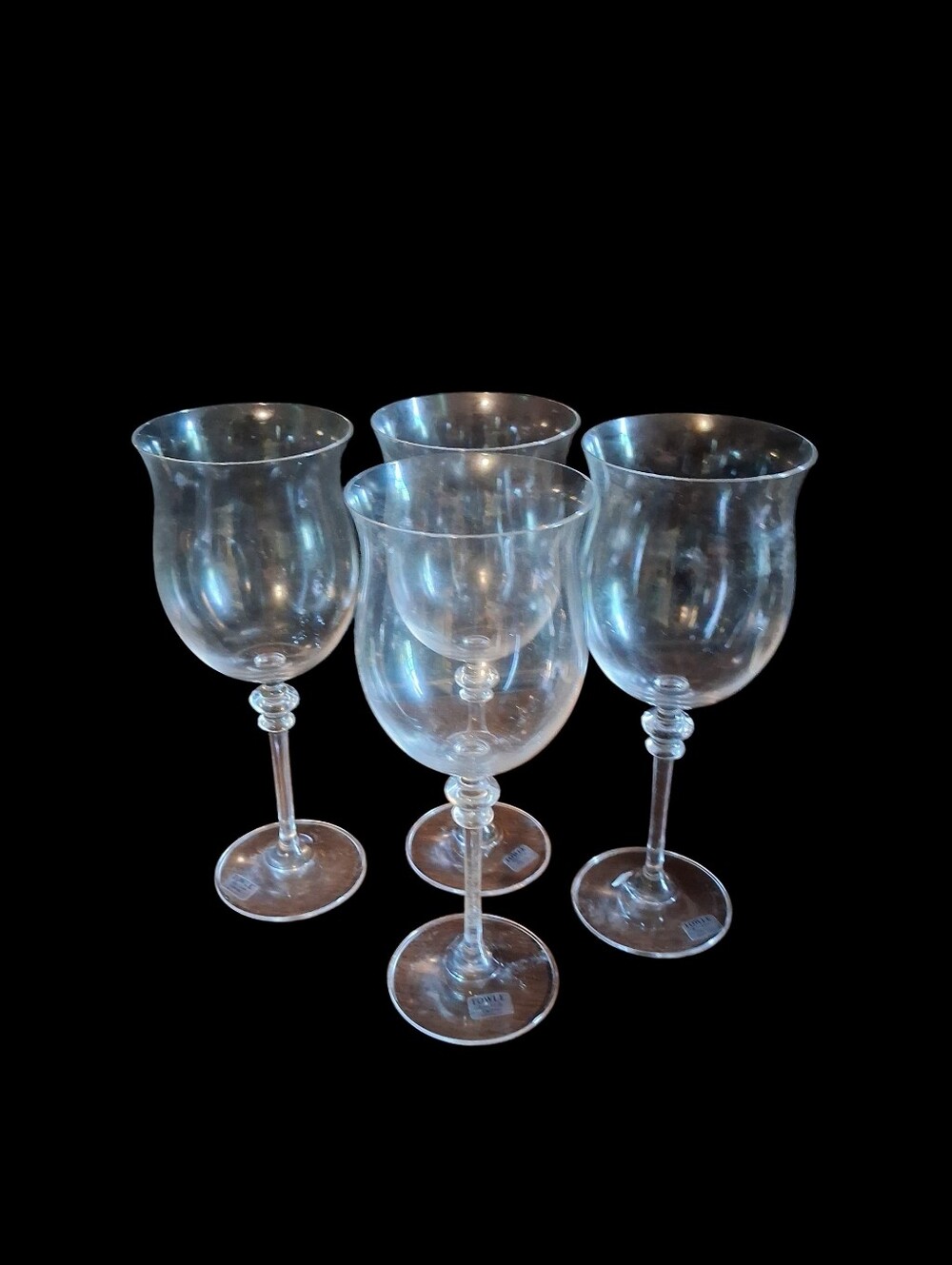 Set Of 4  TOWLE Lead Crystal / Glass TOC27 BURGUNDY Style Wine/Water GOBLETS